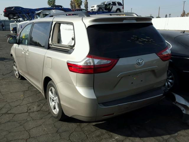 5TDKK3DC7FS532666 - 2015 TOYOTA SIENNA LE BEIGE photo 3