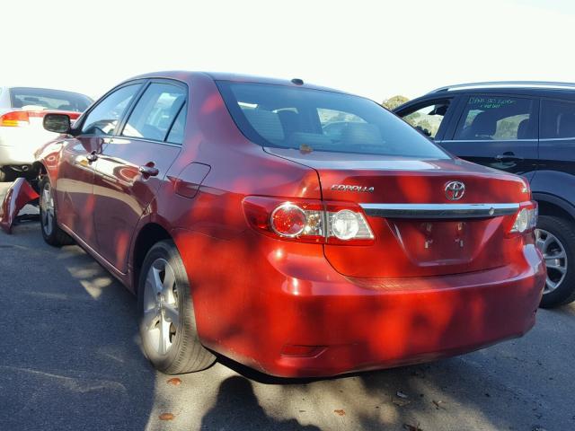 2T1BU4EE8DC963717 - 2013 TOYOTA COROLLA BA RED photo 3