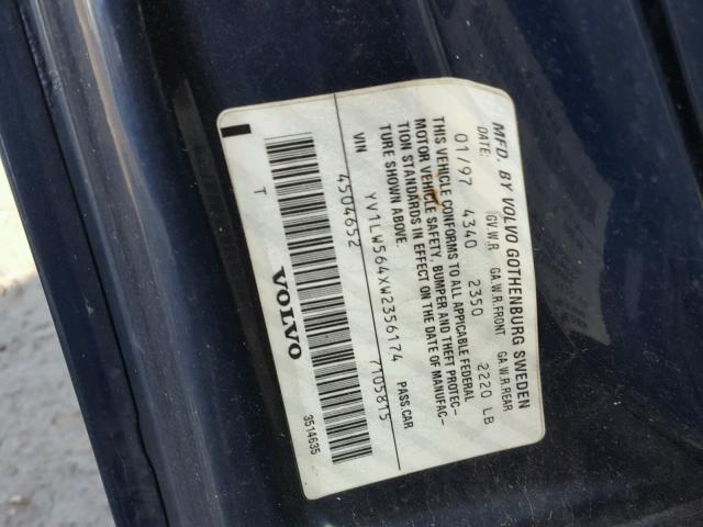 YV1LW61J3Y2731425 - 2000 VOLVO V70 BASE BLUE photo 10