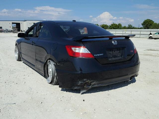 2HGFG21597H709657 - 2007 HONDA CIVIC SI BLACK photo 3