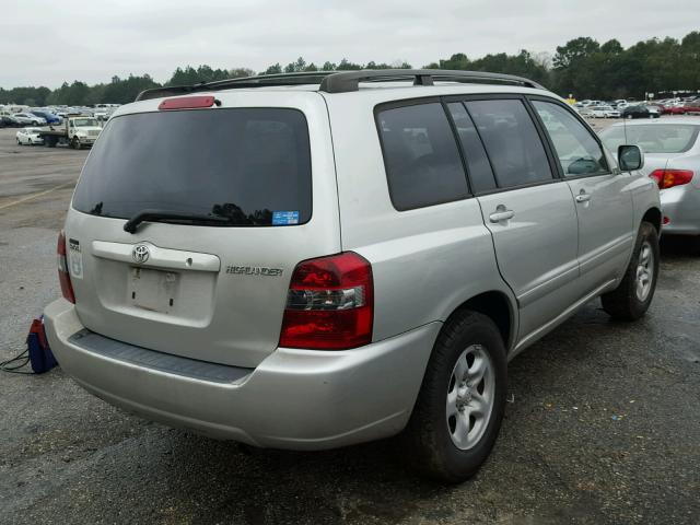 JTEDD21A060153927 - 2006 TOYOTA HIGHLANDER SILVER photo 4