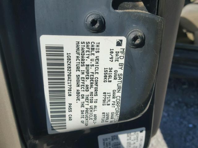 1G8ZK8276WZ177810 - 1998 SATURN SW2 GOLD photo 10