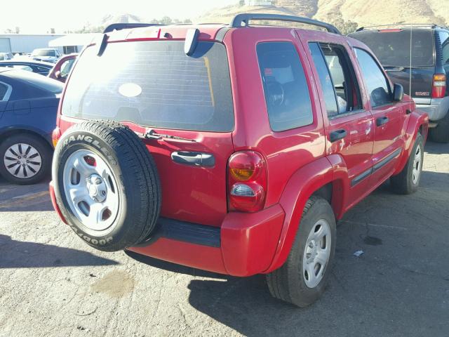 1J4FK48173W698501 - 2003 JEEP LIBERTY SP RED photo 4