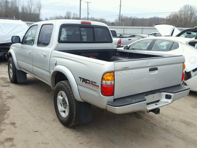 5TEGN92N62Z083563 - 2002 TOYOTA TACOMA DOU SILVER photo 3