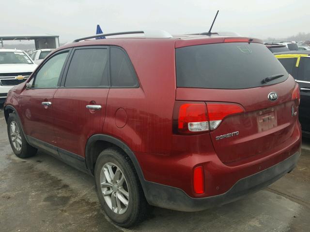 5XYKT4A69FG653262 - 2015 KIA SORENTO LX RED photo 3