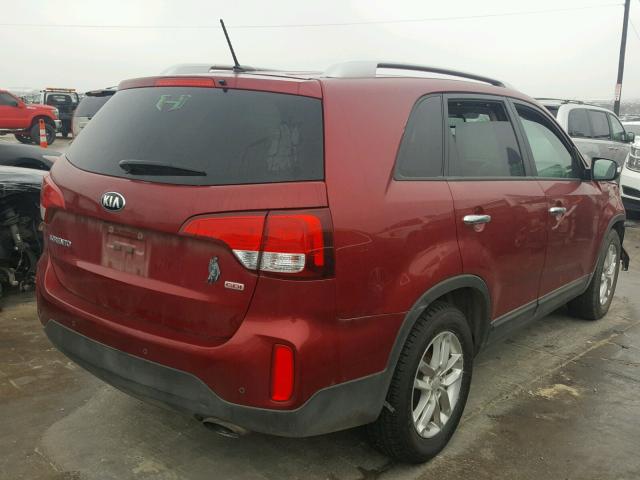 5XYKT4A69FG653262 - 2015 KIA SORENTO LX RED photo 4