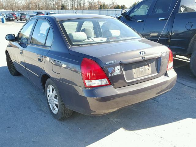 KMHDN45D23U572718 - 2003 HYUNDAI ELANTRA GL GRAY photo 3