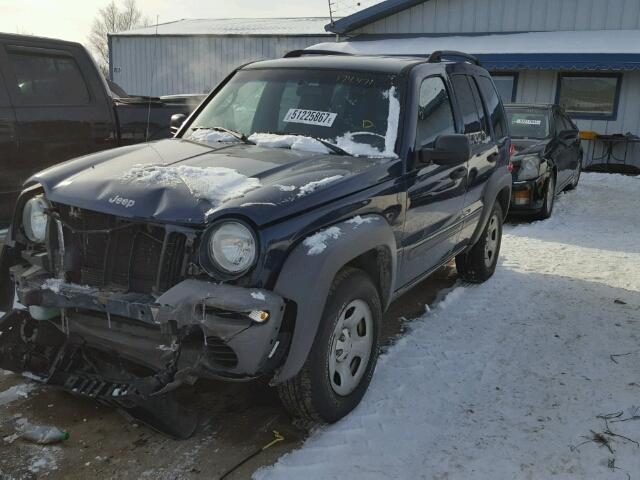 1J4GL48K34W222869 - 2004 JEEP LIBERTY SP BLUE photo 2