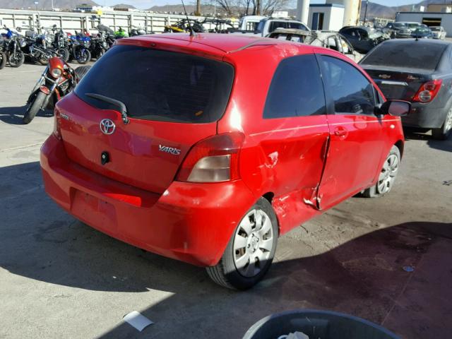 JTDJT923685211497 - 2008 TOYOTA YARIS RED photo 4