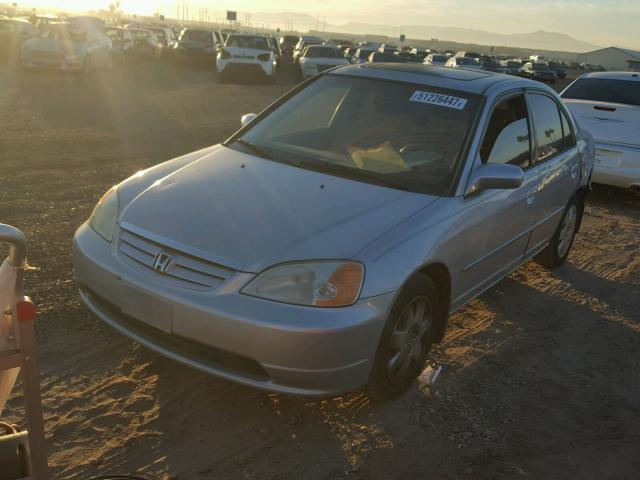 1HGES26792L074388 - 2002 HONDA CIVIC EX ვერცხლისფერი ფოტო 2