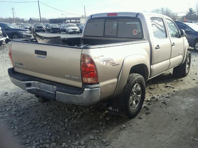 5TELU42N88Z566517 - 2008 TOYOTA TACOMA DOU BEIGE photo 4