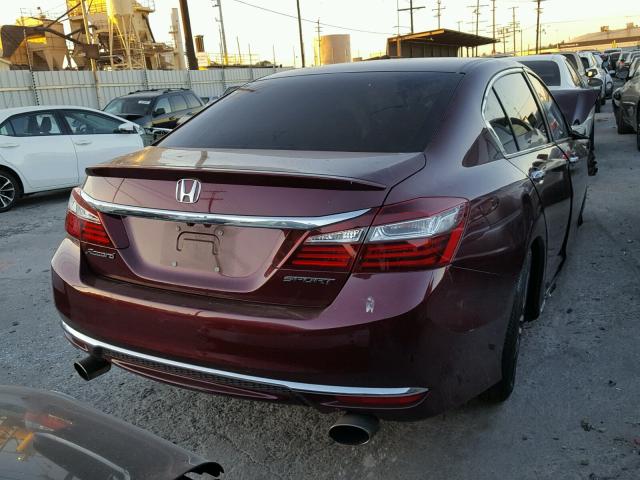 1HGCR2F53HA029727 - 2017 HONDA ACCORD SPO MAROON photo 4