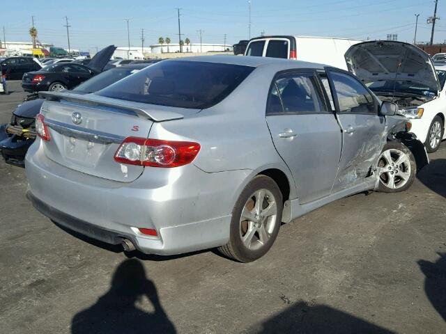 2T1BU4EE9BC618578 - 2011 TOYOTA COROLLA BA SILVER photo 4