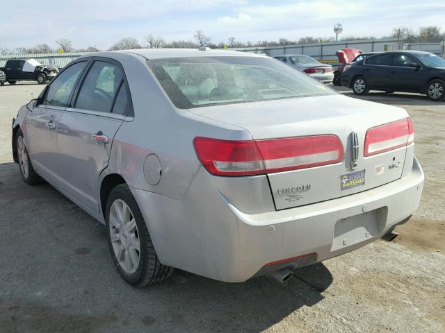 3LNHL2GC2AR750874 - 2010 LINCOLN MKZ SILVER photo 3