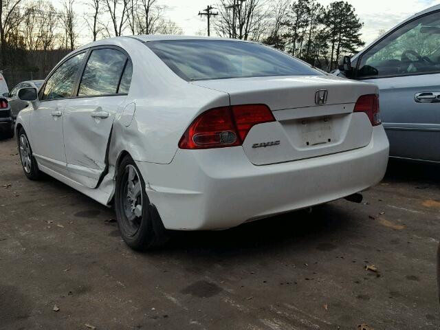 1HGFA16538L119639 - 2008 HONDA CIVIC LX WHITE photo 3