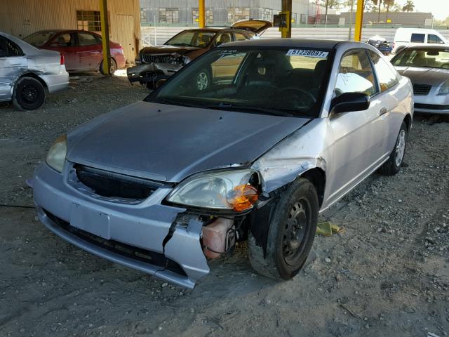 1HGEM22521L001893 - 2001 HONDA CIVIC LX SILVER photo 2