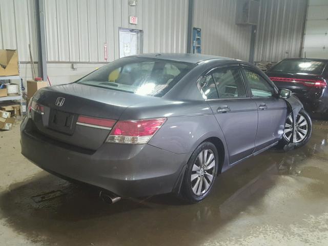 1HGCP2F89BA013037 - 2011 HONDA ACCORD EXL GRAY photo 4