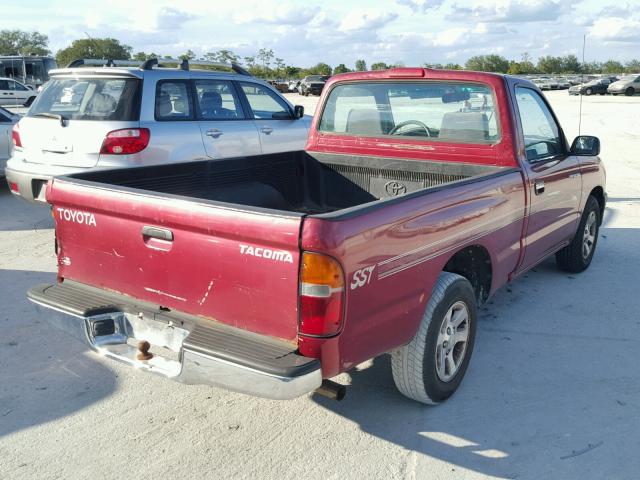 4TANL42N1XZ558194 - 1999 TOYOTA TACOMA RED photo 4