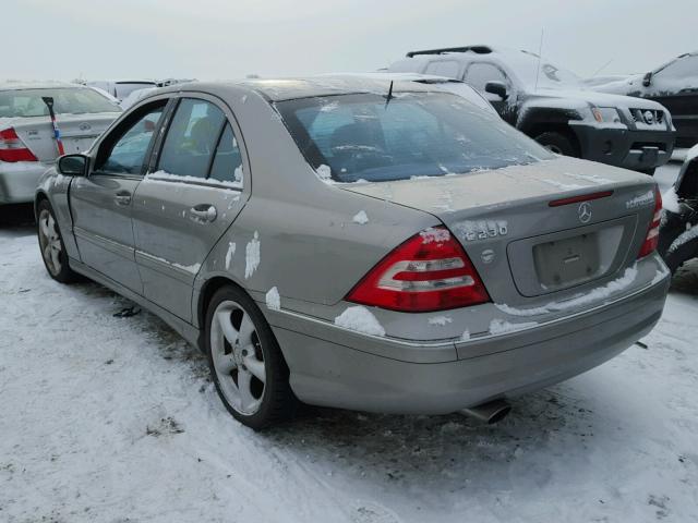 WDBRF40J85F707808 - 2005 MERCEDES-BENZ C 230K SPO GRAY photo 3