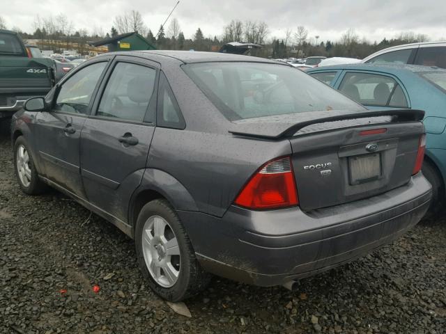 1FAFP34N87W305787 - 2007 FORD FOCUS ZX4 CHARCOAL photo 3