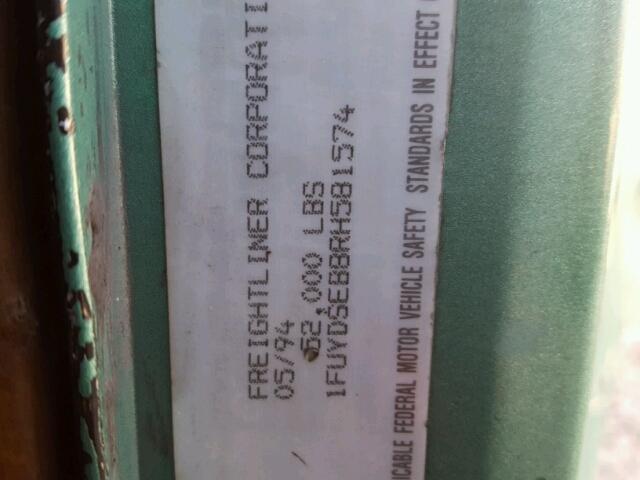 1FUYDSEB8RH581574 - 1994 FREIGHTLINER CONVENTION GREEN photo 10