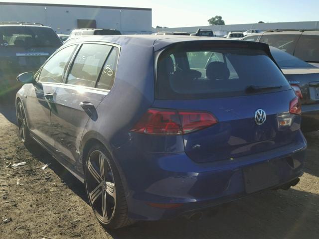 WVWLF7AU6FW192309 - 2015 VOLKSWAGEN GOLF R BLUE photo 3