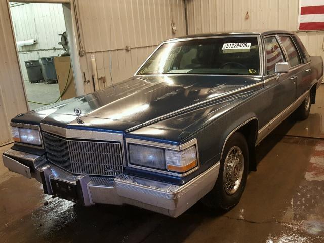 1G6DW5477LR733542 - 1990 CADILLAC BROUGHAM BLUE photo 2