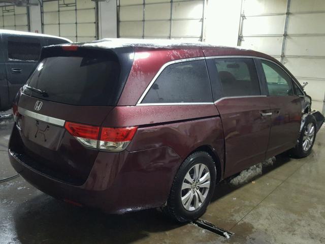 5FNRL5H40FB076153 - 2015 HONDA ODYSSEY EX BURGUNDY photo 4