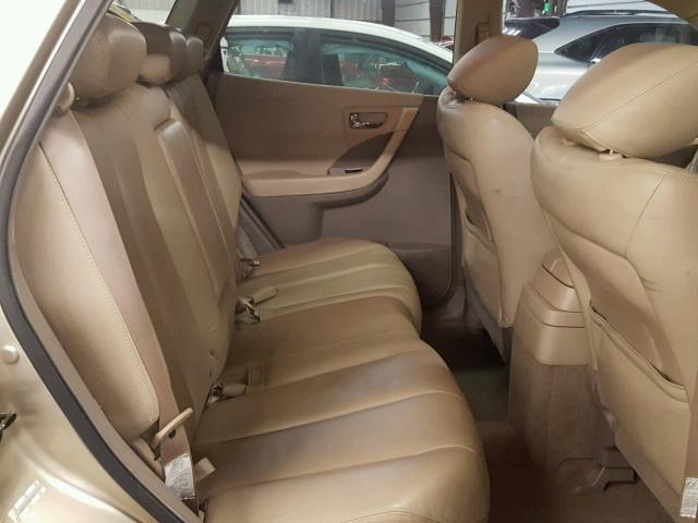 JN8AZ08WX7W615749 - 2007 NISSAN MURANO SL GOLD photo 6