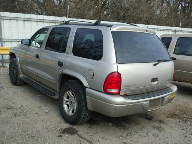 1B4HS48N62F112996 - 2002 DODGE DURANGO SL BEIGE photo 3