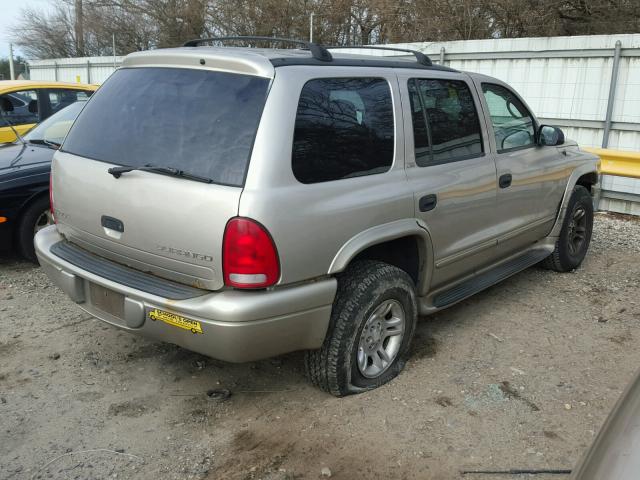 1B4HS48N62F112996 - 2002 DODGE DURANGO SL BEIGE photo 4