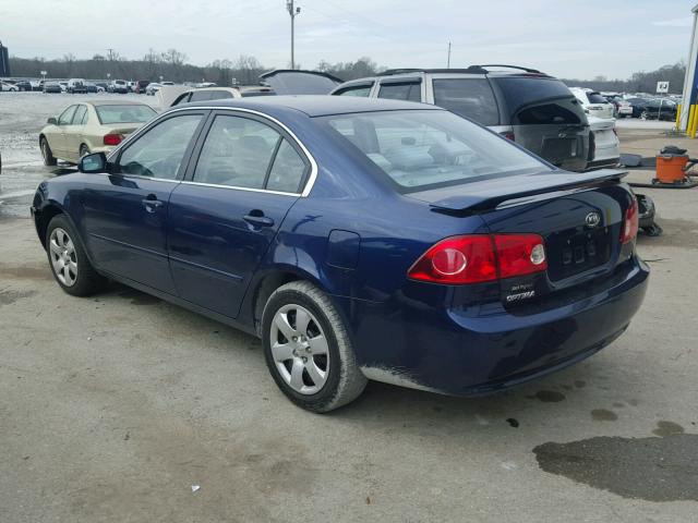 KNAGE123285209166 - 2008 KIA OPTIMA LX BLUE photo 3