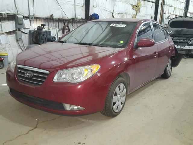 KMHDU46D58U421879 - 2008 HYUNDAI ELANTRA GL RED photo 2