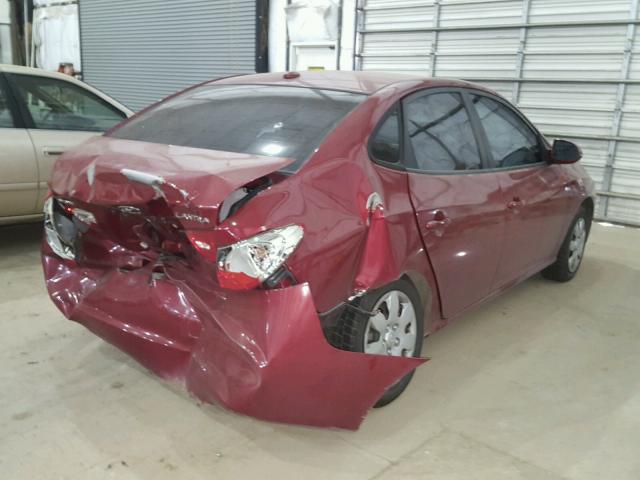 KMHDU46D58U421879 - 2008 HYUNDAI ELANTRA GL RED photo 4