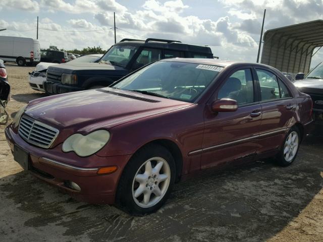 WDBRF84J33F365585 - 2003 MERCEDES-BENZ C 320 4MAT BURGUNDY photo 2