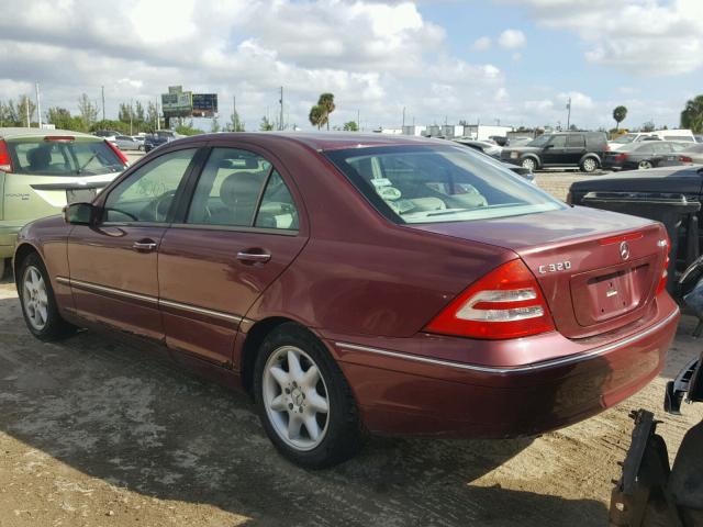 WDBRF84J33F365585 - 2003 MERCEDES-BENZ C 320 4MAT BURGUNDY photo 3