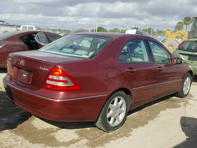 WDBRF84J33F365585 - 2003 MERCEDES-BENZ C 320 4MAT BURGUNDY photo 4