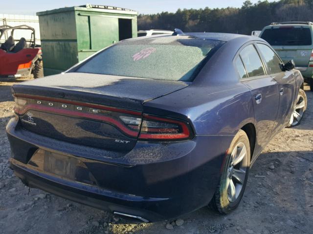 2C3CDXHG9GH292575 - 2016 DODGE CHARGER SX BLUE photo 4