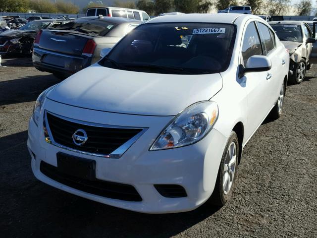 3N1CN7AP6EL876779 - 2014 NISSAN VERSA S WHITE photo 2