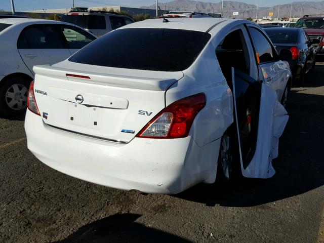 3N1CN7AP6EL876779 - 2014 NISSAN VERSA S WHITE photo 4