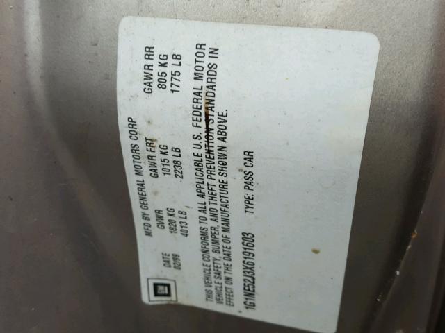 1G1NE52J3X6191603 - 1999 CHEVROLET MALIBU LS 金色 照片 10