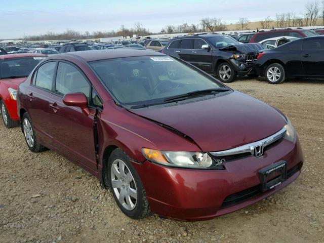 1HGFA165X7L113271 - 2007 HONDA CIVIC LX MAROON photo 1