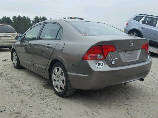 1HGFA16506L109910 - 2006 HONDA CIVIC LX GRAY photo 3