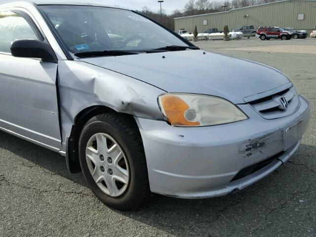 1HGEM22503L078748 - 2003 HONDA CIVIC LX SILVER photo 9