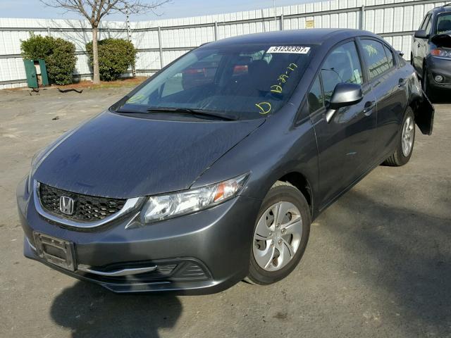 19XFB2F55DE256229 - 2013 HONDA CIVIC LX GRAY photo 2