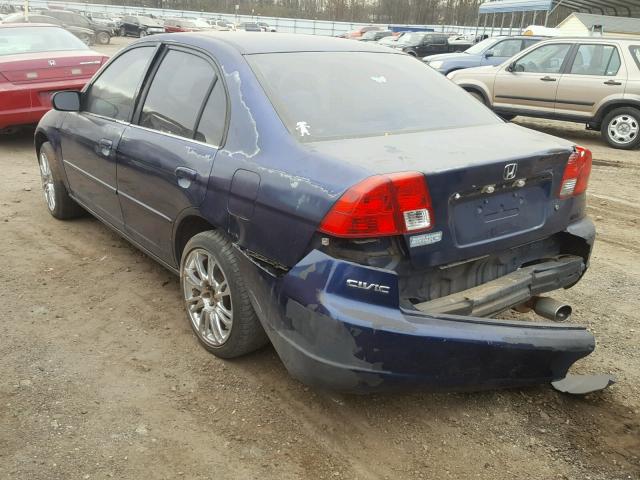 2HGES15533H509415 - 2003 HONDA CIVIC LX BLUE photo 3