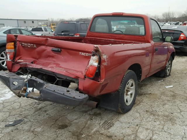 5TENL42N84Z458274 - 2004 TOYOTA TACOMA RED photo 4