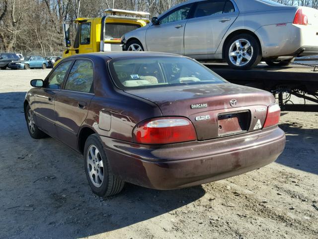 1YVGF22E625273557 - 2002 MAZDA 626 LX BURGUNDY photo 3