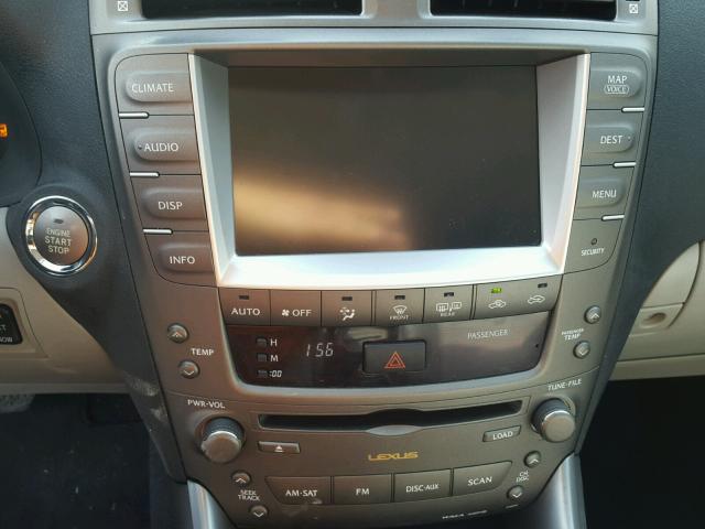 JTHBK262875037607 - 2007 LEXUS IS 250 GRAY photo 9