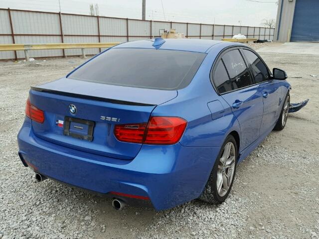 WBA3A9G52ENS64912 - 2014 BMW 335 I BLUE photo 4